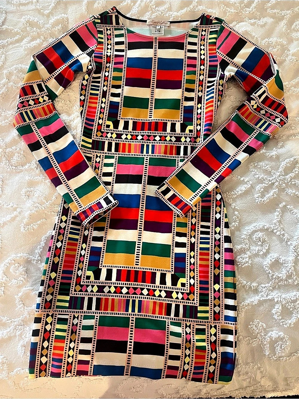 Mara Hoffman  Geometric Mini Dress in Multicolor Size XS Like New